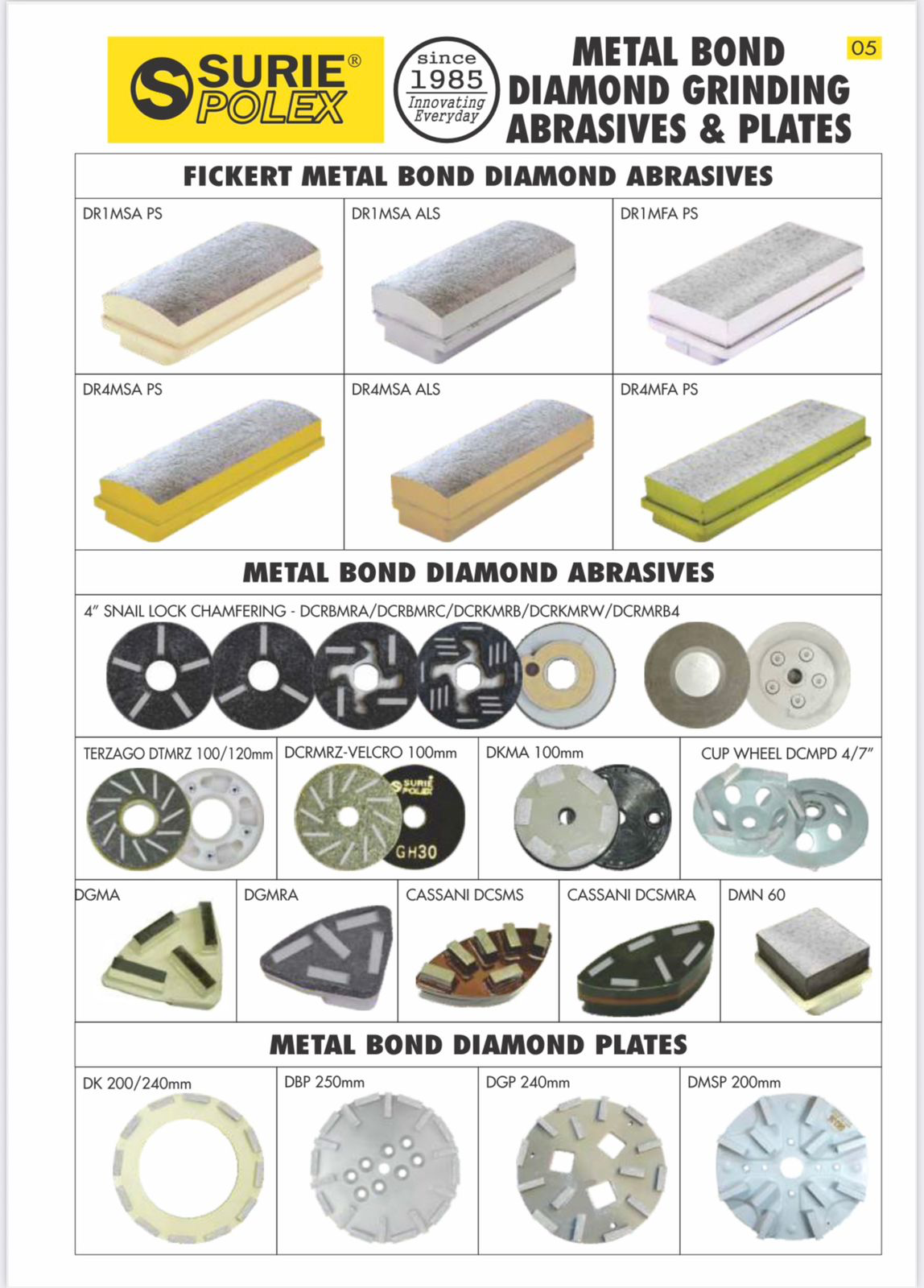 SURI Metal Bond Diamond Grinding Abrasives & Plates